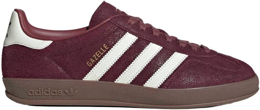 Adidas Originals Gazelle suède sneakers donkerrood wit