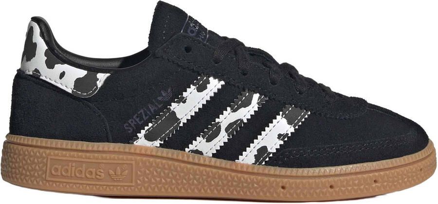 Adidas Originals Handbal Spezial suède sneakers met koeienprint zwart wit