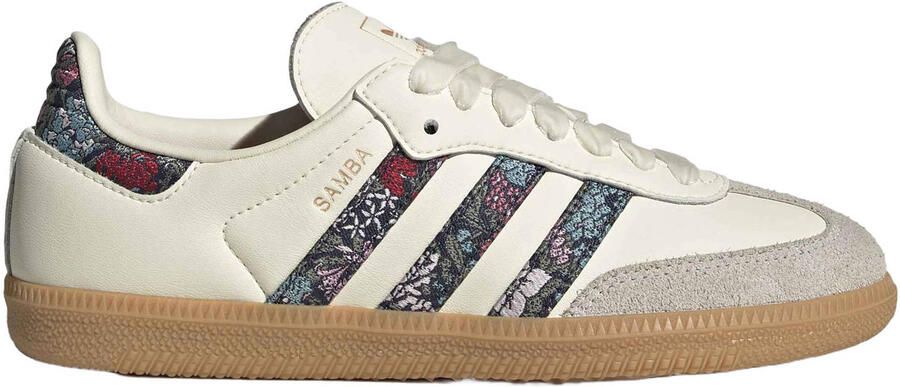 Adidas Originals Samba OG leren gebloemde sneakers ecru blauw