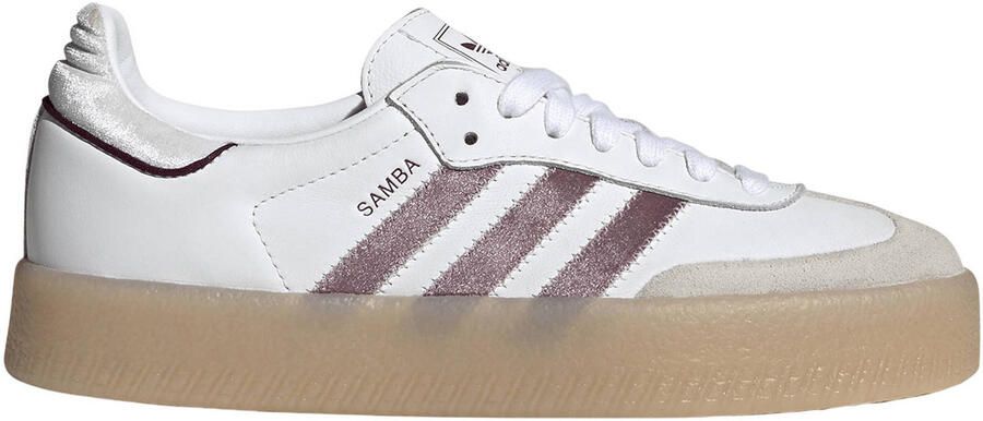 Adidas Originals Sambae chunky leren sneakers wit donkerrood