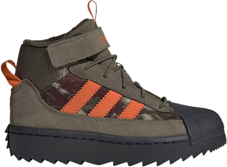 Adidas Originals Superstar Winter Trek sneakers olijfgroen oranje