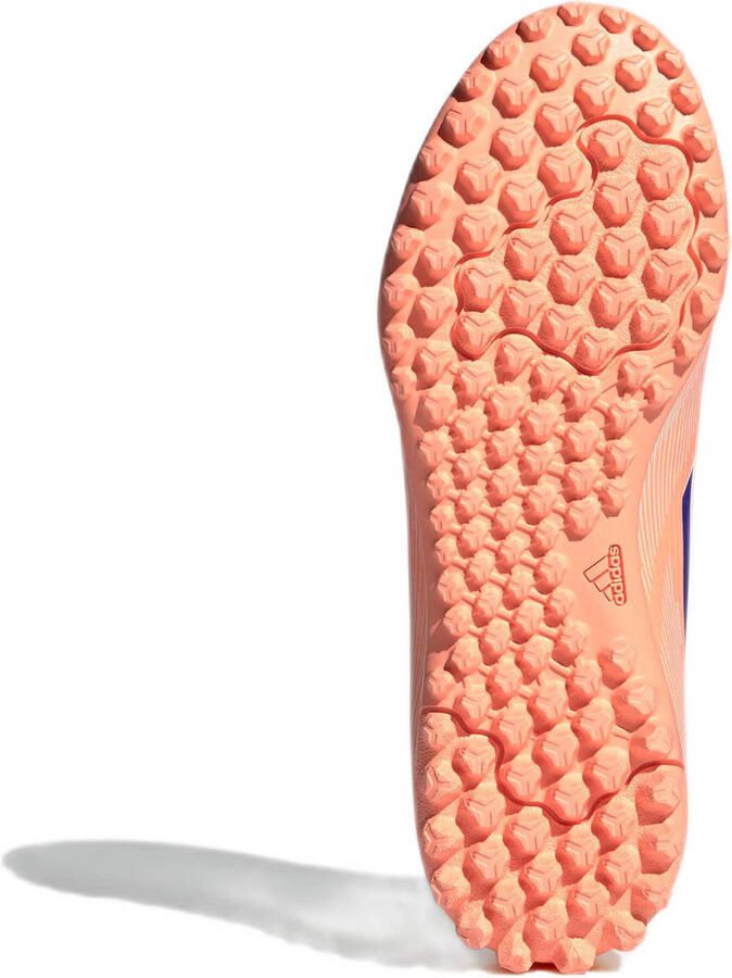 Adidas Perfor ce F50 Club junior voetbalschoenen koraalrood wit kobaltblauw - Foto 3