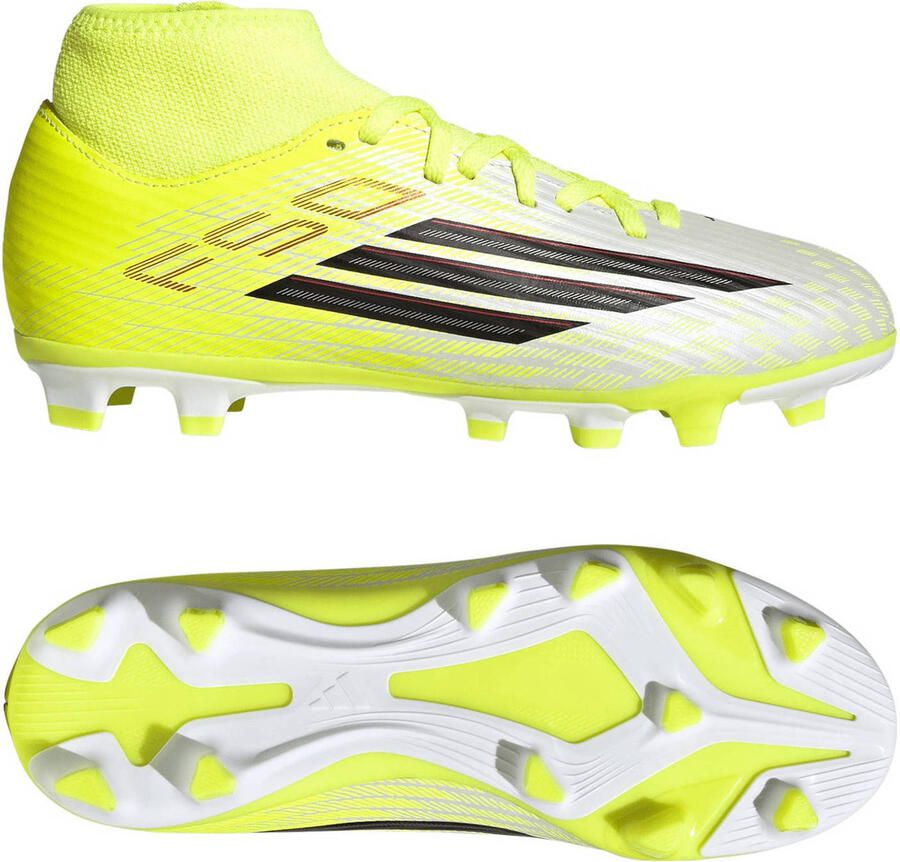 Adidas Perfor ce F50 Club Mid FG MG junior voetbalschoenen geel zwart - Foto 2
