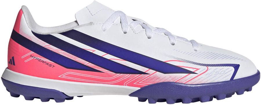 Adidas Perfor ce F50 Hyperfast Club junior imitatieleren voetbalschoenen roze paars