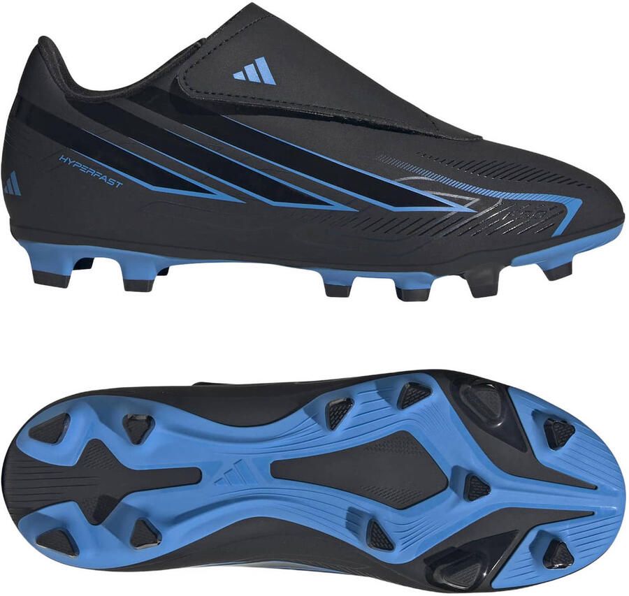 Adidas Perfor ce F50 Hyperfast Club junior imitatieleren voetbalschoenen zwart blauw - Foto 3