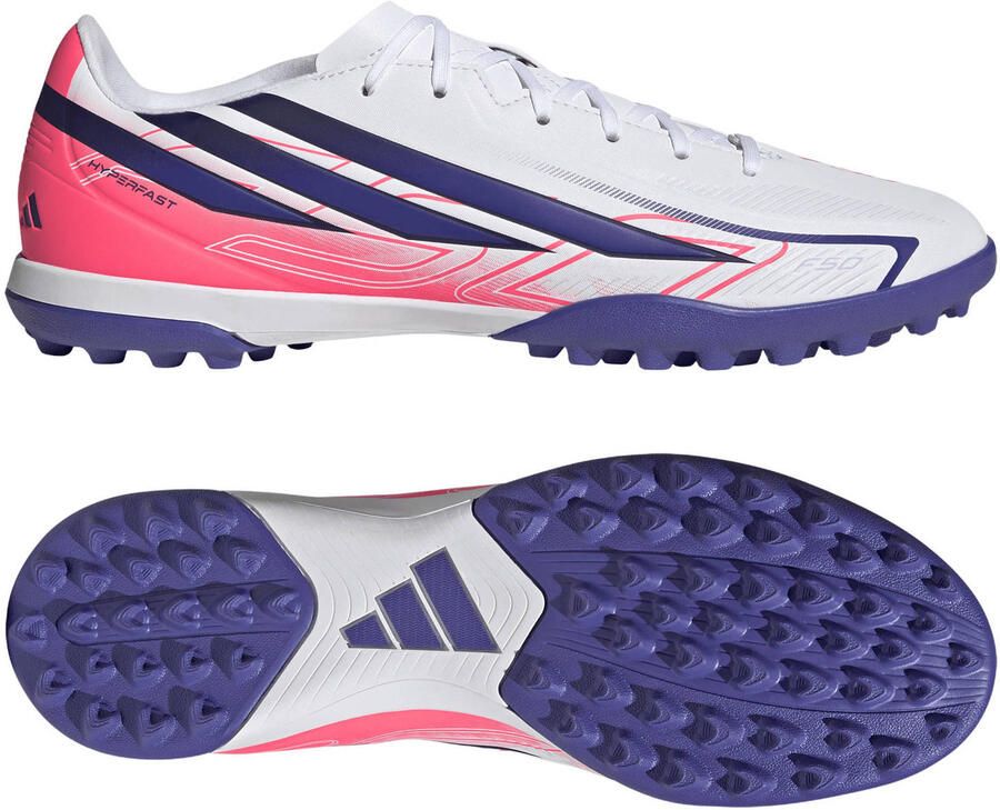 Adidas Perfor ce F50 Hyperfast Club senior imitatieleren voetbalschoenen roze paars - Foto 3