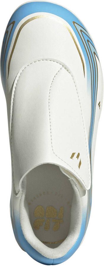 Adidas Perfor ce F50 Messi Club junior imitatieleren voetbalschoenen ivoor blauw - Foto 3