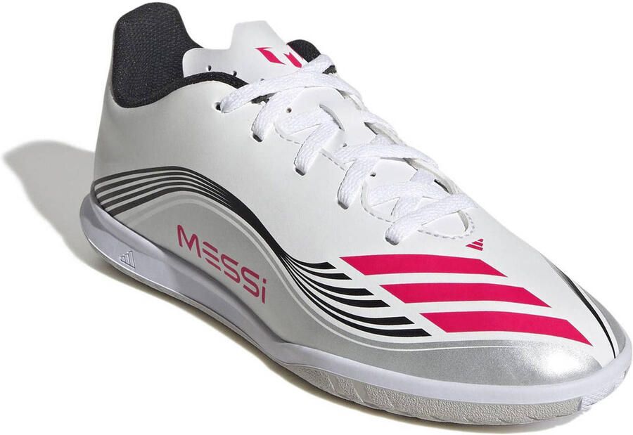 Adidas Perfor ce F50 Messi Club junior voetbalschoenen wit rood grijs