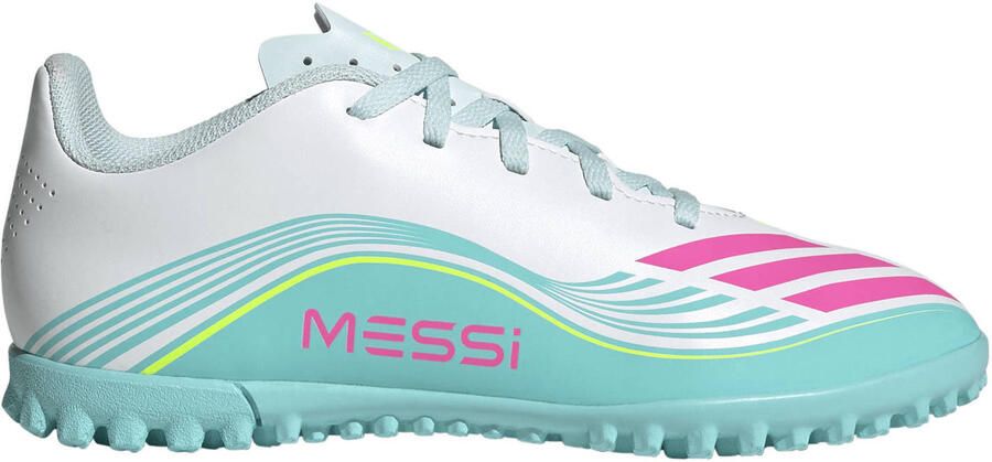 Adidas Perfor ce F50 Messi Club TF junior voetbalschoenen wit roze lichtgroen