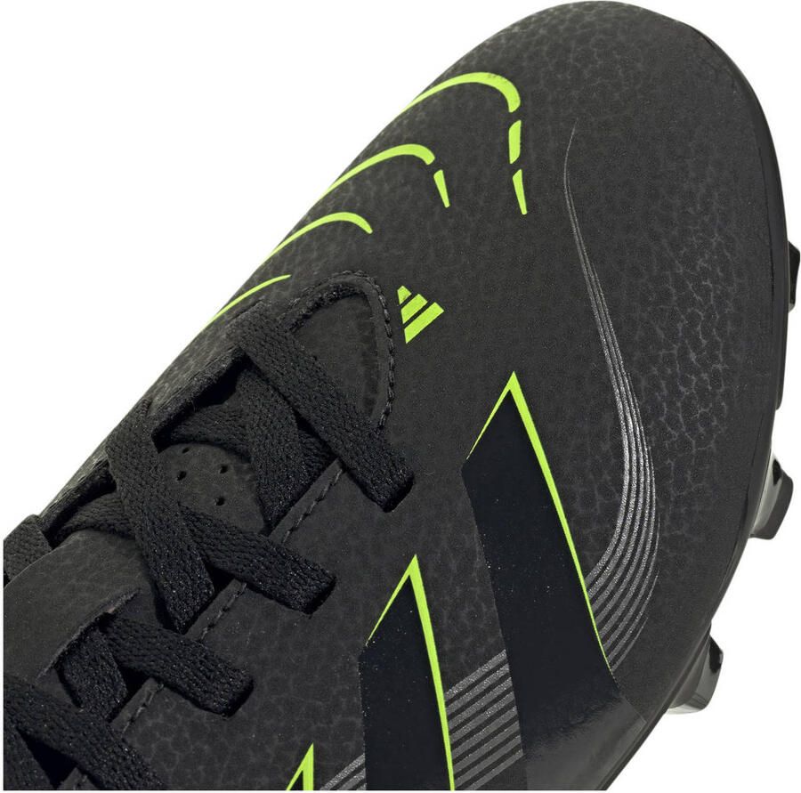 Adidas Predator Club Gras Kunstgras Voetbalschoenen (MG) Kids Zwart Donkergrijs Neongeel