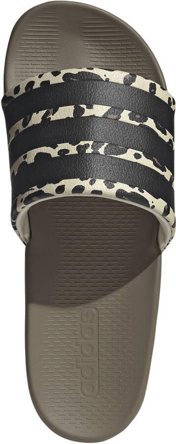 Adidas Sportswear Adilette Comfort 2.0 badslippers met panterprint ecru bruin