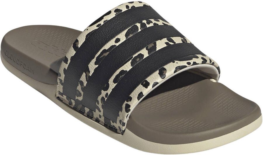 Adidas Sportswear Adilette Comfort 2.0 badslippers met panterprint ecru bruin - Foto 2