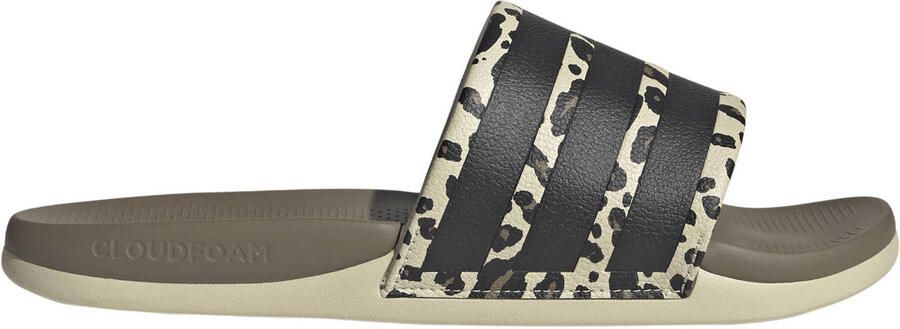 Adidas Sportswear Adilette Comfort 2.0 badslippers met panterprint ecru bruin - Foto 3
