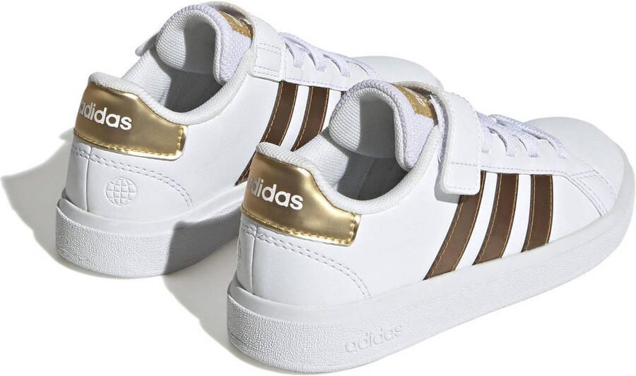 Adidas Sportswear Grand Court Sustainable Lifestyle Court Schoenen met Elastische Veters en Klittenband Kinderen Wit - Foto 3
