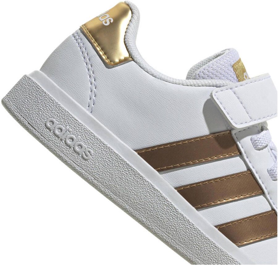 Adidas Sportswear Grand Court Sustainable Lifestyle Court Schoenen met Elastische Veters en Klittenband Kinderen Wit