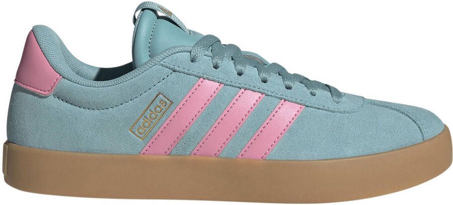 Adidas Sportswear VL Court 3.0 suede sneakers lichtblauw roze