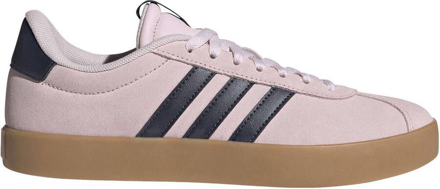 Adidas Sportswear VL Court 3.0 suede sneakers lichtroze donkerblauw