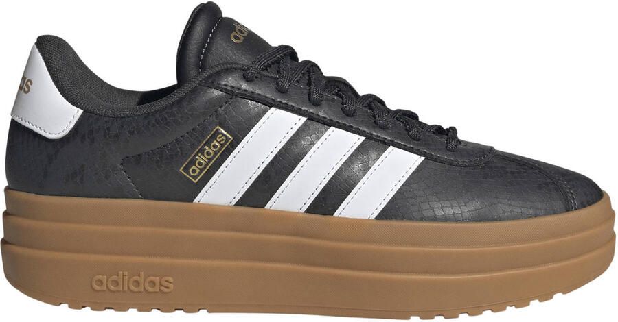 Adidas Sportswear VL Court Bold leren sneakers met plateauzool en dierenprint antraciet wit