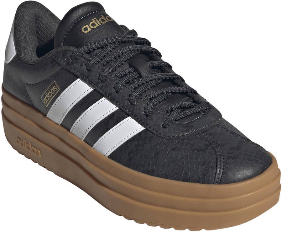 Adidas Sportswear VL Court Bold leren sneakers met plateauzool en dierenprint antraciet wit - Foto 2
