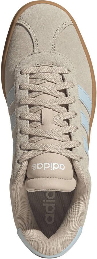 Adidas Sportswear VL Court Bold leren suède sneakers met plateauzool beige lichtblauw - Foto 3