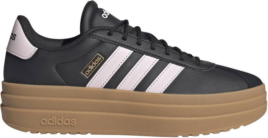 Adidas Sportswear VL Court Bold leren suède sneakers met plateauzool zwart lichtroze
