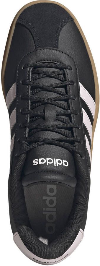 Adidas Sportswear VL Court Bold leren suède sneakers met plateauzool zwart lichtroze - Foto 3