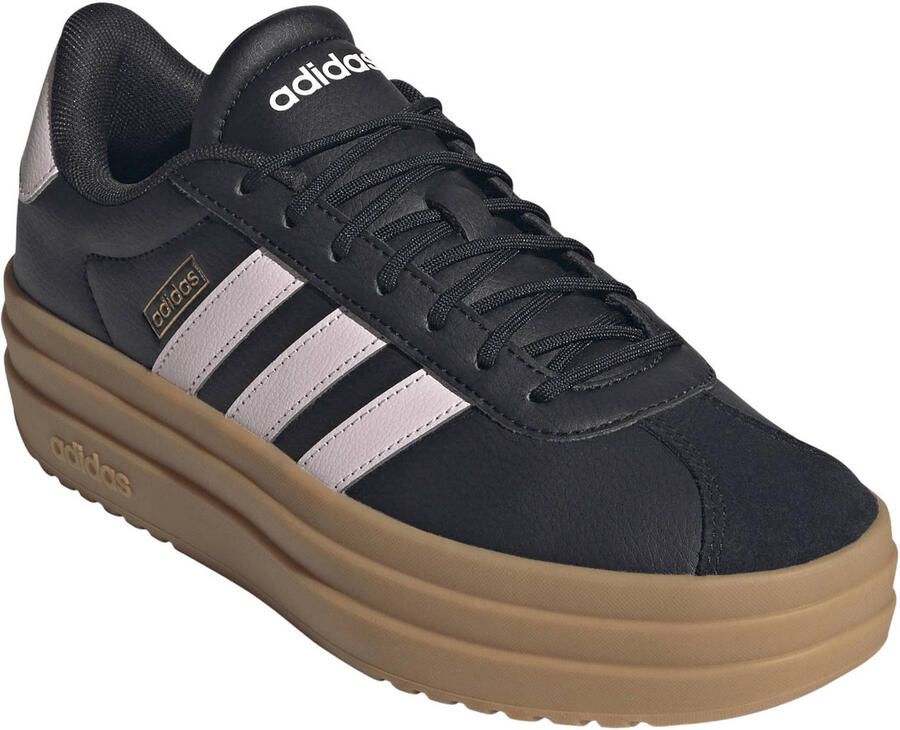 Adidas Sportswear VL Court Bold leren suède sneakers met plateauzool zwart lichtroze - Foto 2