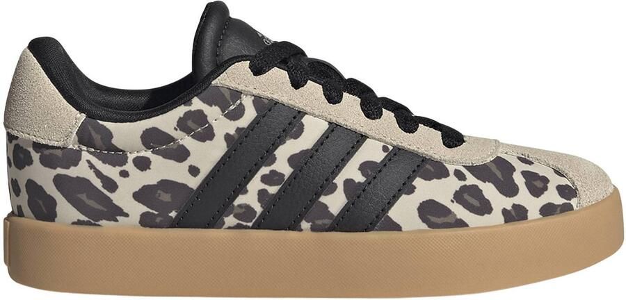 Adidas Sportswear VL Court leren sneakers met dierenprint ecru zwart