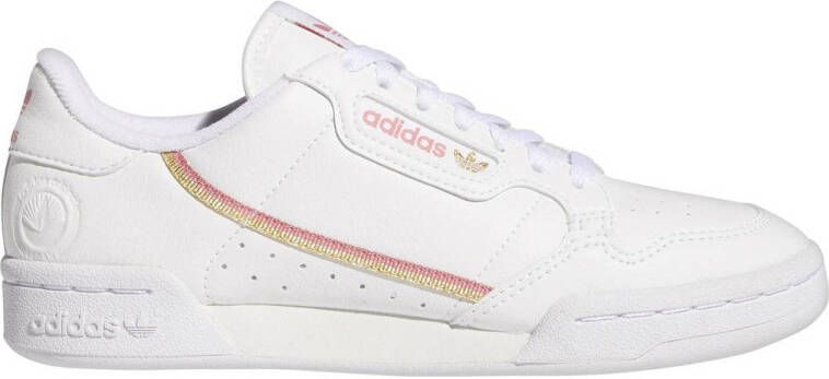 adidas Originals Continental 80 Vegan sneakers wit lichtroze goud