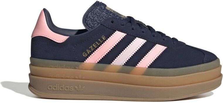 Adidas Originals Gazelle Bold sneakers donkerblauw roze