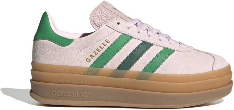 Adidas Originals Gazelle Bold sneakers lichtroze groen