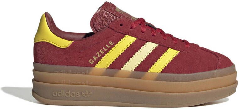 Adidas Originals Gazelle Bold sneakers rood geel