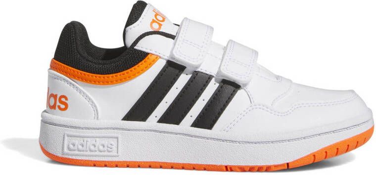 Adidas Sportswear Hoops 3.0 sneakers wit zwart oranje Imitatieleer 32