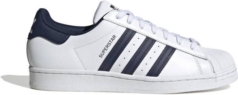 adidas Originals Superstar sneakers wit donkerblauw