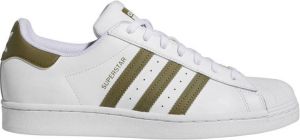 Adidas Originals Superstar sneakers wit olijfgroen