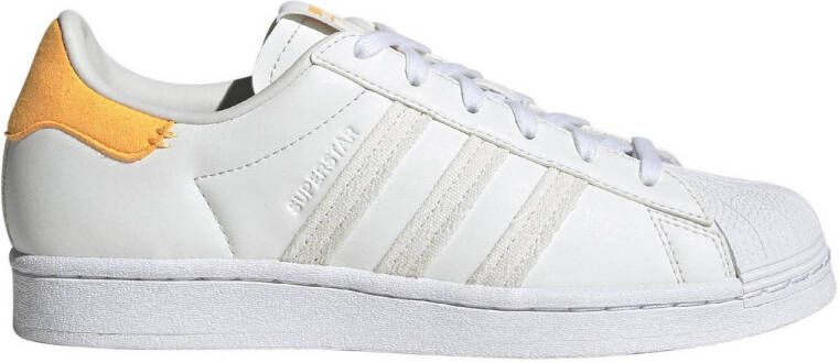 adidas Originals Superstar sneakers wit oranje ecru