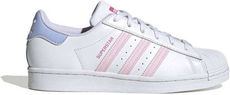 adidas Originals Superstar sneakers wit roze