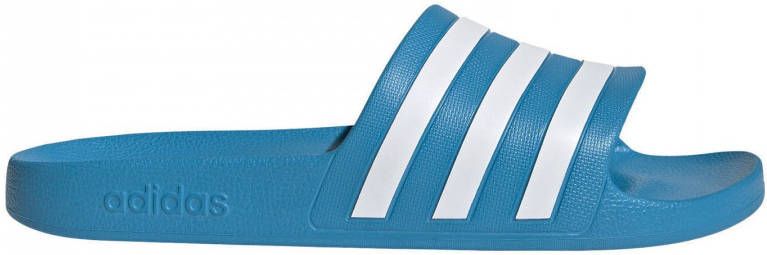 Adidas Performance Adilette Aqua badslippers blauw wit - Schoenen.nl