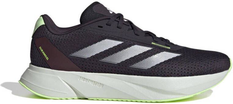 Adidas Performance Duramo SL hardloopschoenen zwart donkerbruin neongroen