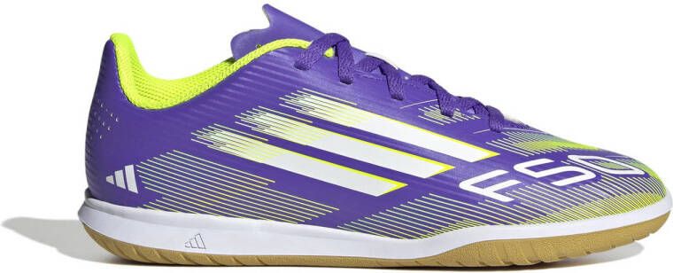 Adidas Perfor ce F50 Club IN junior voetbalschoenen paars wit geel