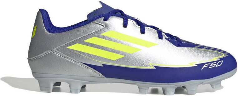 Adidas Perfor ce F50 Club Messi senior voetbalschoenen zilver metallic kobaltblauw geel