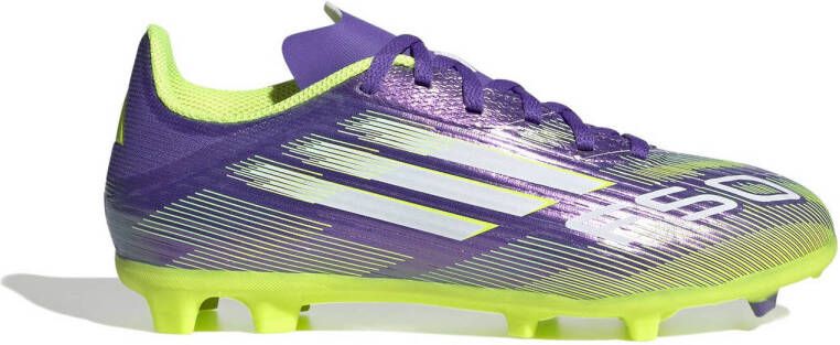 Adidas Perfor ce F50 League FG MG junior voetbalschoeeen paars wit geel