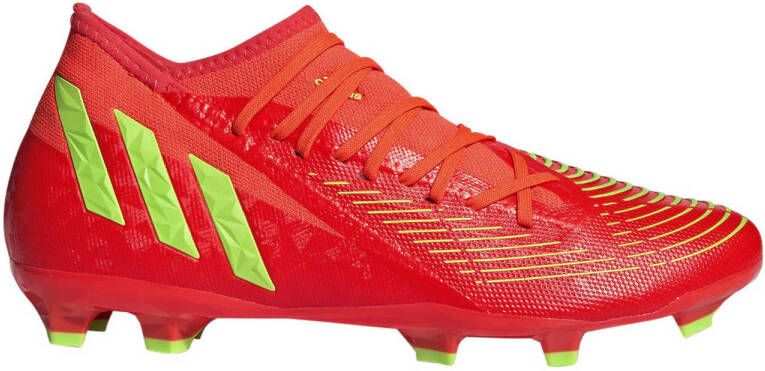 adidas Performance Predator Edge.3 FG Sr. voetbalschoenen rood limegroen zwart