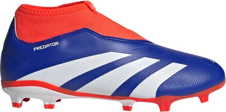 Adidas Predator League Laceless FG Junior Lucid Blue Cloud White Solar Red- Lucid Blue Cloud White Solar Red