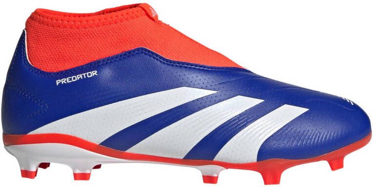 Adidas Predator League Laceless FG Junior Lucid Blue Cloud White Solar Red- Lucid Blue Cloud White Solar Red