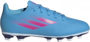Adidas Kids adidas X Speedflow.4 Gras Kunstgras Voetbalschoenen(FxG)Kids Blauw Roze Wit