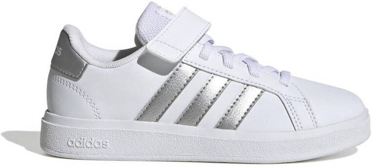 Adidas Sportswear Grand Court 2.0 EL sneakers wit zilver Imitatieleer 28 1 2