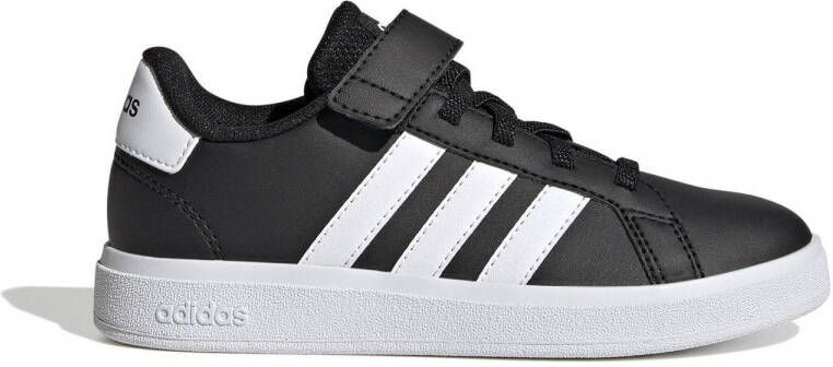 Adidas Core adidas Sportswear Grand Court Schoenen met Elastische Veters en Klittenband Kinderen Zwart