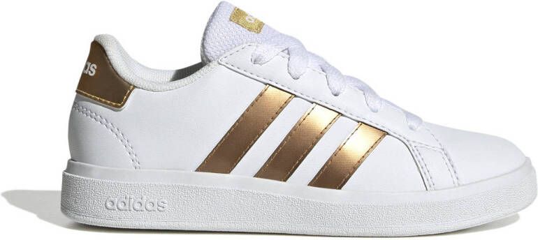 Adidas Sportswear Grand Court 2.0 sneakers wit matgoud Jongens Meisjes Imitatieleer 39 1 3