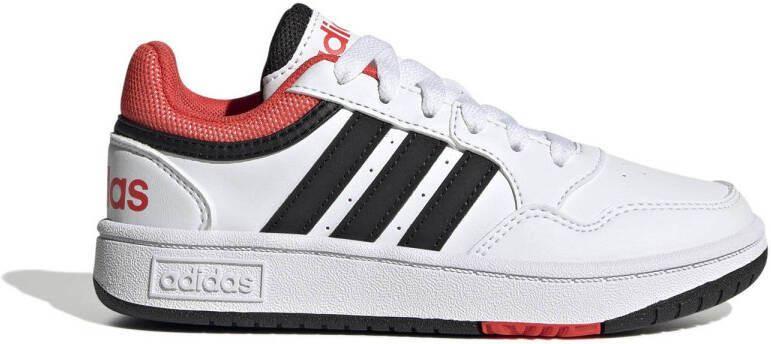 Adidas Sportswear Hoops 3.0 sneakers wit zwart rood Imitatieleer 35 1 2